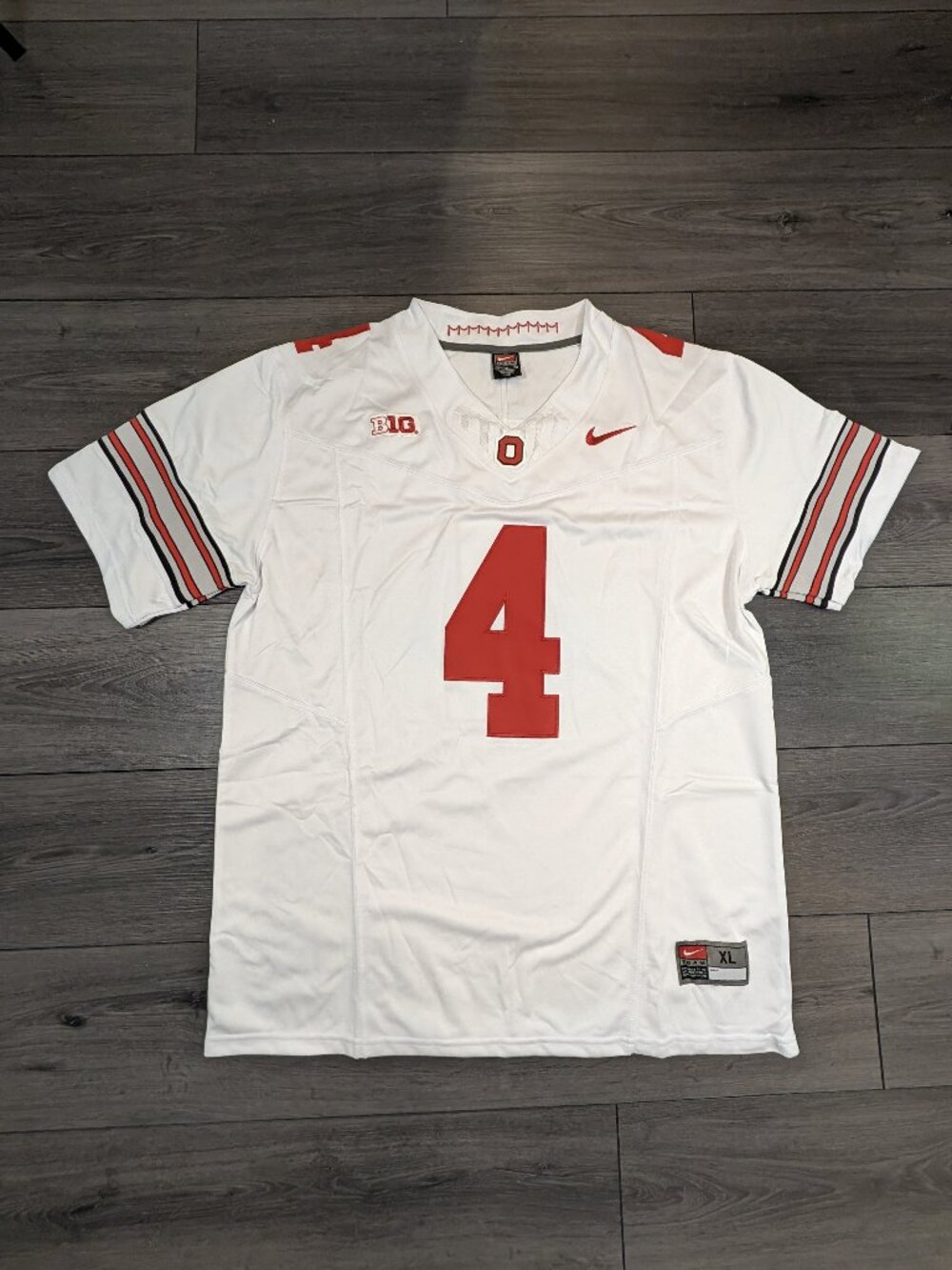 Jeremiah Smith 4 White Buckeye Stripe 2026 OSU Ohio State Football Jersey XL